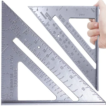 Alumīnija galdnieka leņķmērs ar pamatni 180 mm, pelēks