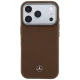 Mercedes Leather Semi Wrap Wood Effect MagSafe vāciņš priekš iPhone 18 Pro Max / 17 Pro Max, brūns