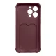 Apple iPhone X / Xs 10 5.8\" Silicone Wallet Card Case, Raspberry | Silikona Vāciņš Maciņš Apvalks Bampers