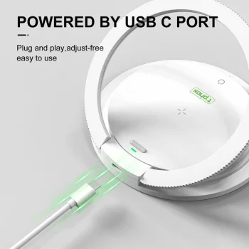 LED naktslampiņa T-Phox SL-603 ar 15W bezvadu lādētāju, balta