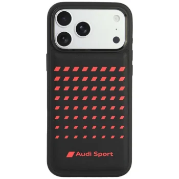 Audi Sport Synthetic Leather MagSafe vāciņš priekš iPhone 18 Pro Max / 17 Pro Max, melns