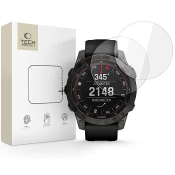 Tech-Protect Glass Fit+ aizsargstikls Garmin Fenix 7 / 7 Pro, 2 gab., caurspīdīgs