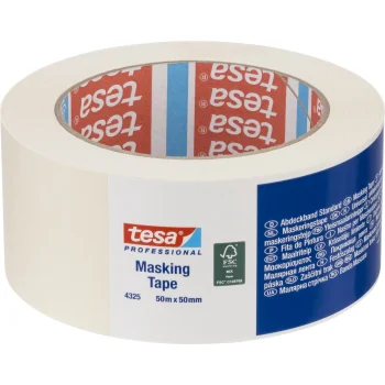 Krāsotāju līmlente Tesa 4325, 50 m x 50 mm, balta