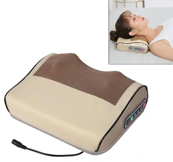 Shiatsu masāžas spilvens ar sildīšanas funkciju 24W bēšs/brūns