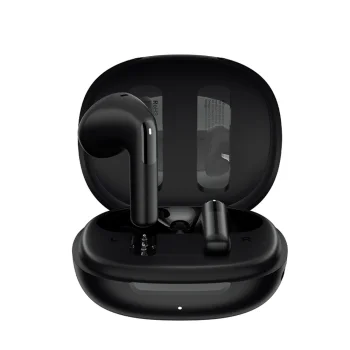 Bezvadu austiņas QCY AilyBuds E10 Bluetooth 5.4 LDAC Hi-Res IPX4, melnas