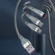 Dudao L20X 3-in-1 USB kabelis uz Lightning / Micro USB / USB-C 65W, 1.2m, pelēks