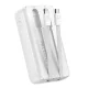 Ārējais akumulators Joyroom JR-PBC06 10000mAh 30W ar iebūvētiem kabeļiem, balts