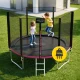 4FIZJO dārza batuts CLASSIC ar tīklu un kāpnēm 312 cm 10 FT, rozā un melns