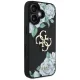 Aizsargvāciņš Guess Grained Roses Big 4G logo iPhone 16, melns