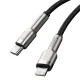 Baseus Cafule Metal USB Type C to Apple iPhone Lightning Data Charging Cable, PD, 20W, 2m, Black | Lādētājvads Datu...
