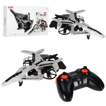 RC drons lidmašīna Syma P01 2.4 GHz ar LED gaismām un akrobātiku, sudraba