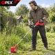 Akumulatora zāliena trimmeris OPEX TOOLS OPX28025, 21V, 2x 1.5 Ah, ar riteņiem, sarkans/melns