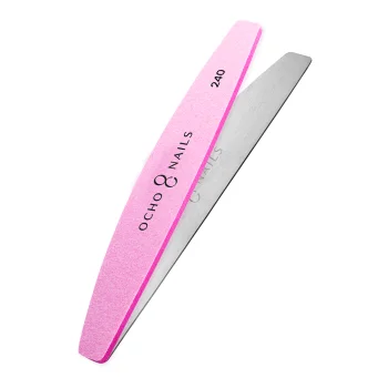 Ocho Nails pusmēness formas metāla vīles pamatne ar 10 uzlikām, 240