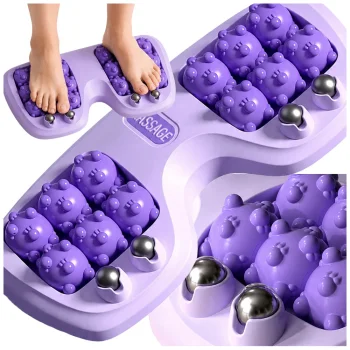 Mehānisks pēdu masieris ar 16 rullīšiem un metāla bumbiņām, violets