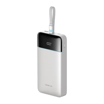 Cuktech LPB252N 120W 25000mAh ārējais akumulators ar USB-C kabeli, balts