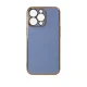 Gela vāciņš Samsung Galaxy A12 5G Lighting Color Case ar zelta rāmi, zils