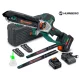 Akumulatora ķēdes zāģis Humberg HM-437, 21 V, 4.0 Ah, 850 W, ar 10\" un 8\" sliedēm un koferi