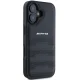 Mercedes-Benz iPhone 16 vāciņš AMG Leather Debossed Lines, melns
