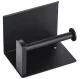 Tualetes papīra turētājs ar plauktu, Melns | Toilet Paper Holder with Shelf