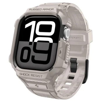 Spigen Rugged Armor Pro V2 Apple Watch (46mm) siksniņa ar vāciņu, bēša