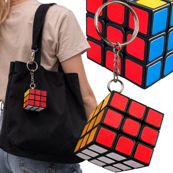 Mini Rubika kuba atslēgu piekariņš 3x3 izglītojoša rotaļlieta, daudzkrāsains
