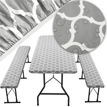 Galdauta pārklājs dārza galdam+2 soliem | Tablecloth cover for garden table+2 benches