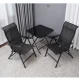 Saliekamais dārza galds MultiGarden ar stikla virsmu 60x60 cm, melns