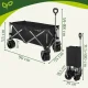 Saliekami dārza ratiņi Gardlov 150L transportēšanai 200kg, melns
