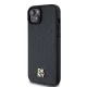 Dkny iPhone 15 / 14 / 13 vāciņš Leather Pattern Metal Logo MagSafe, melns