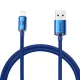 Baseus Crystal Shine USB uz Lightning kabelis 2.4A 1.2m Zils