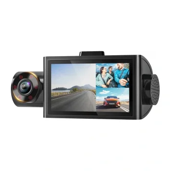 Videoreģistrators WOLFBOX i07 3 kameru WiFi GPS 2.5K + 1080p melns