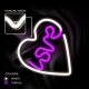 LED neona gaisma Neolia LOVE NNE02, balta un violeta