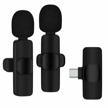 Bezvadu piespraužamais mikrofons ar USB-C uztvērēju (2 gab.)