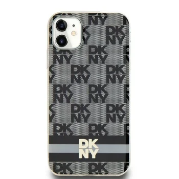 DKNY iPhone 11 / XR vāciņš IML Checkered Mono Pattern MagSafe, melns