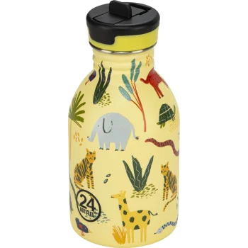 24Bottles Jungle Friends bērnu ūdens pudele, 250 ml, dzeltena