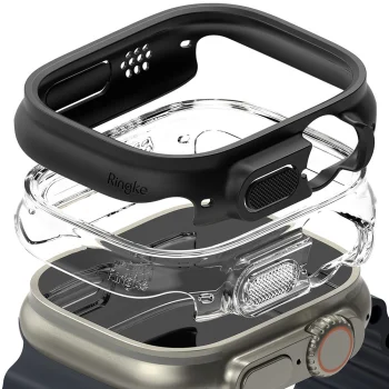 Ringke Slim 2 gab. aizsargvāciņi Apple Watch Ultra 1/2 (49mm) caurspīdīgs/melns