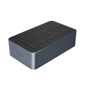 Orico 6656C3-C 5 nodalījumu dokstacija 2.5"/3.5" SATA HDD/SSD ar bezsaistes klonēšanu, pelēka