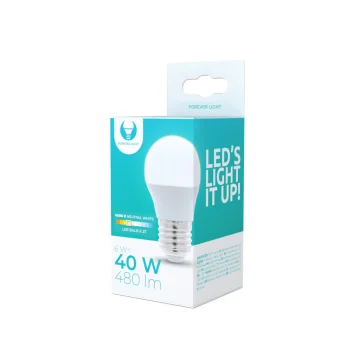 LED Bulb E27 G45 White 6W 4500K 480lm Forever Light | Spuldze