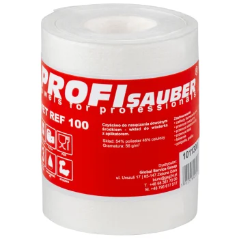Neaustās bezputekļu tīrīšanas salvetes rullī ProfiSauber POWER WET REF 100, 100 gab.