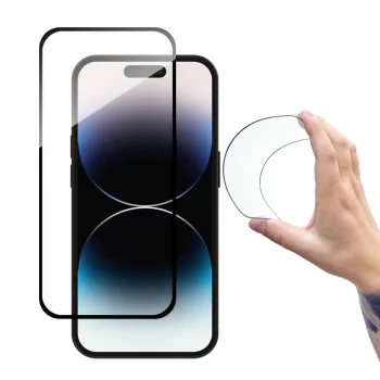 Aizsargstikls Wozinsky Full Cover Flexi Nano Glass iPhone 14 Pro, 9H, ar melnu rāmi