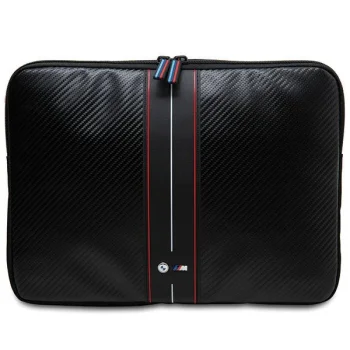 Klēpjdatora maciņš BMW Carbon & Red Stripe 16" portatīvajam datoram, melns