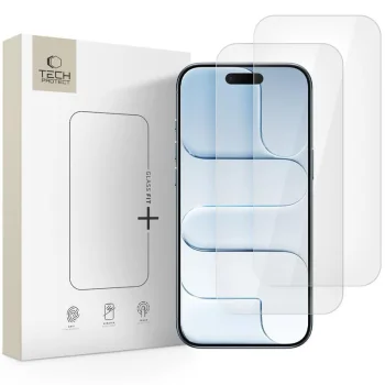 Aizsargstikls Tech-Protect Glass Fit+ iPhone 17 Air (2 gab.), caurspīdīgs