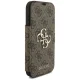 Atverams vāciņš Guess Book 4G Metal Logo priekš iPhone 17 Pro, brūns
