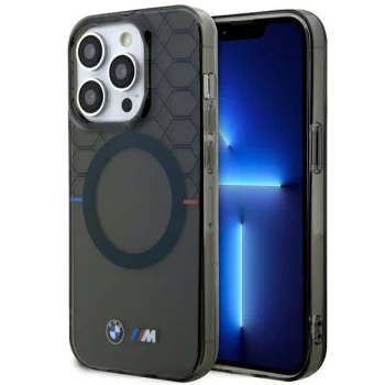 BMW iPhone 14 Pro vāciņš Pattern MagSafe, pelēks