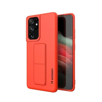 Wozinsky Kickstand Case vāciņš ar statīvu Samsung Galaxy S21 Ultra 5G, sarkans