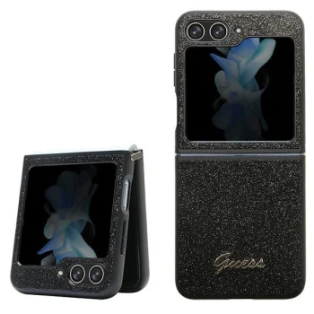 Guess Glitter Script korpuss priekš Samsung Galaxy Z Flip 5 - melns | case for black