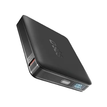 Ārējais akumulators SBS HD 10W 5000mAh ar LCD displeju, USB-C, melns
