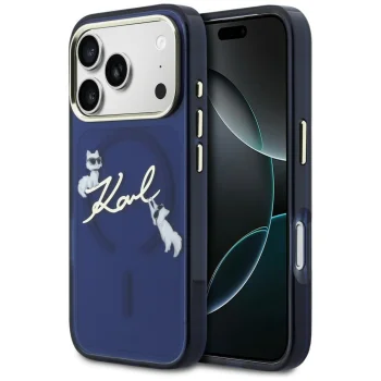 Karl Lagerfeld IML Choupettes MagSafe vāciņš iPhone 17 Pro Max zils