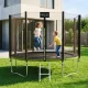 4FIZJO CLASSIC dārza batuts ar tīklu un kāpnēm 374 cm (12FT), zaļš/melns
