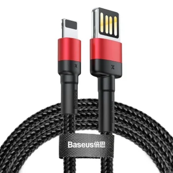 Baseus Cafule Special USB to Apple iPhone Lightning Data Charging Cable, 2.4A, 1m, Black | Lādētājvads Datu...